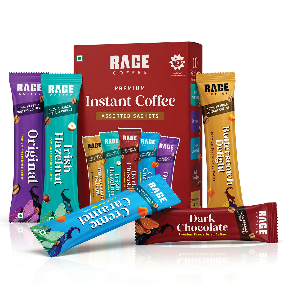 Rage Coffee Assorted Sachets | 5 Premium Coffee Flavours | 10 Single ...