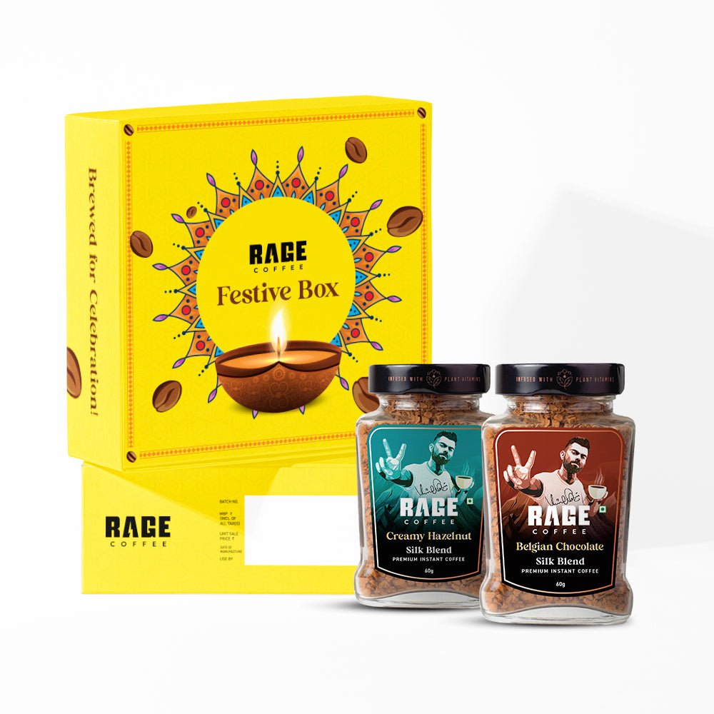 Festive Box (Silk Blend Creamy Hazelnut & Belgian Chocolate 60 GMs Each) - Rage Coffee