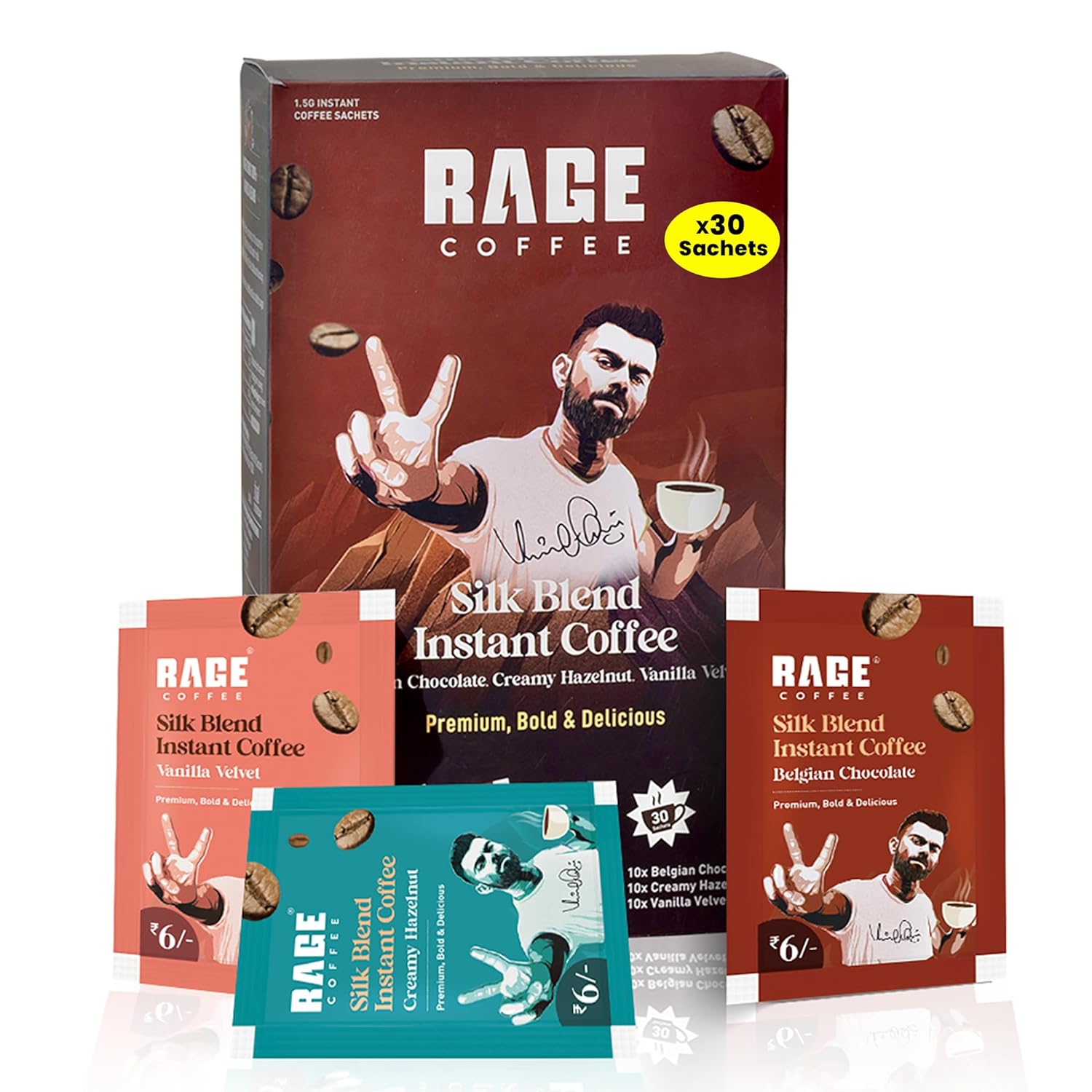 Rage Coffee Silk Blend Assorted Coffee Sachets Pack of 30
