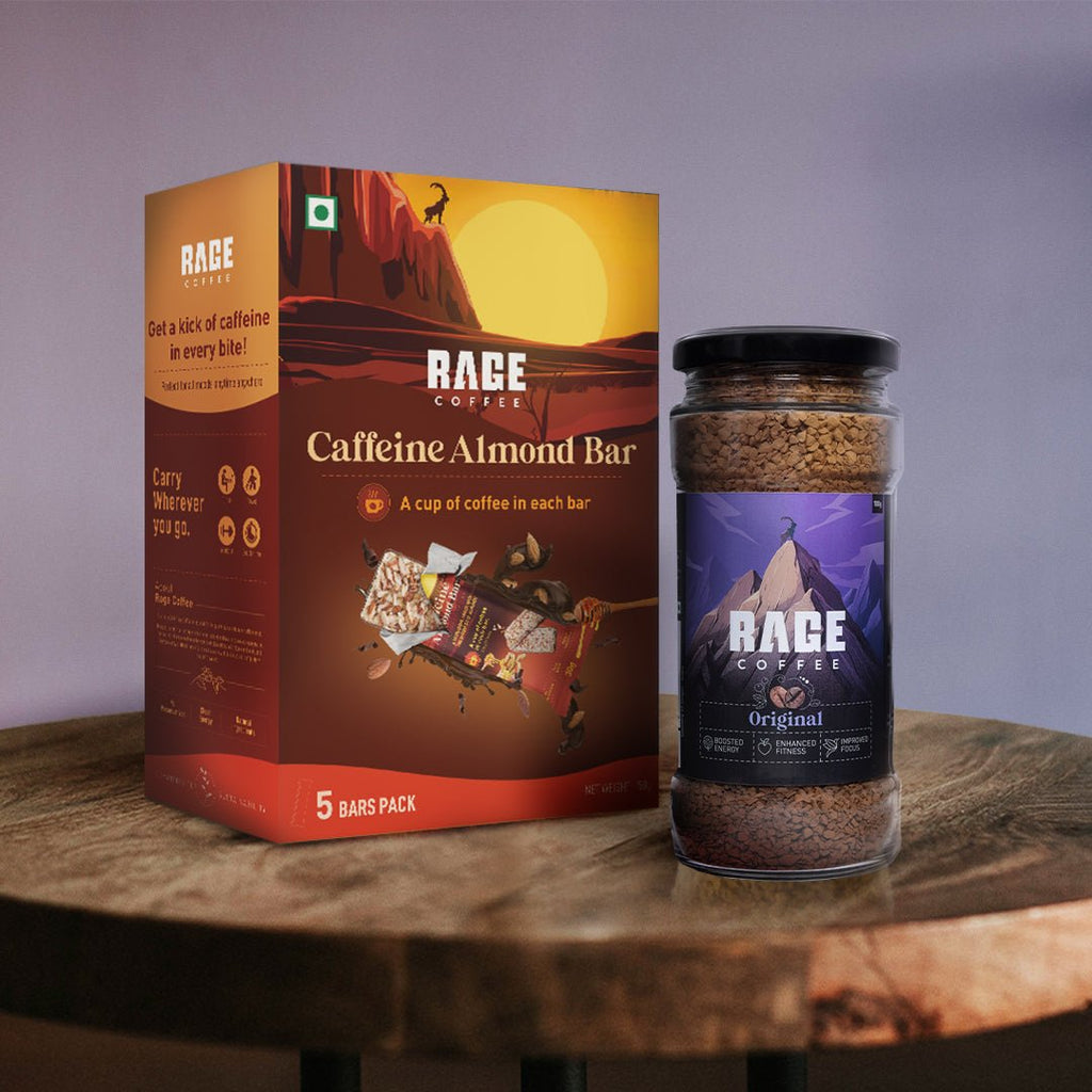 Daily Dose of Coffee Combo (Coffee Jar and Snack Bars Pack) - Rage Coffee