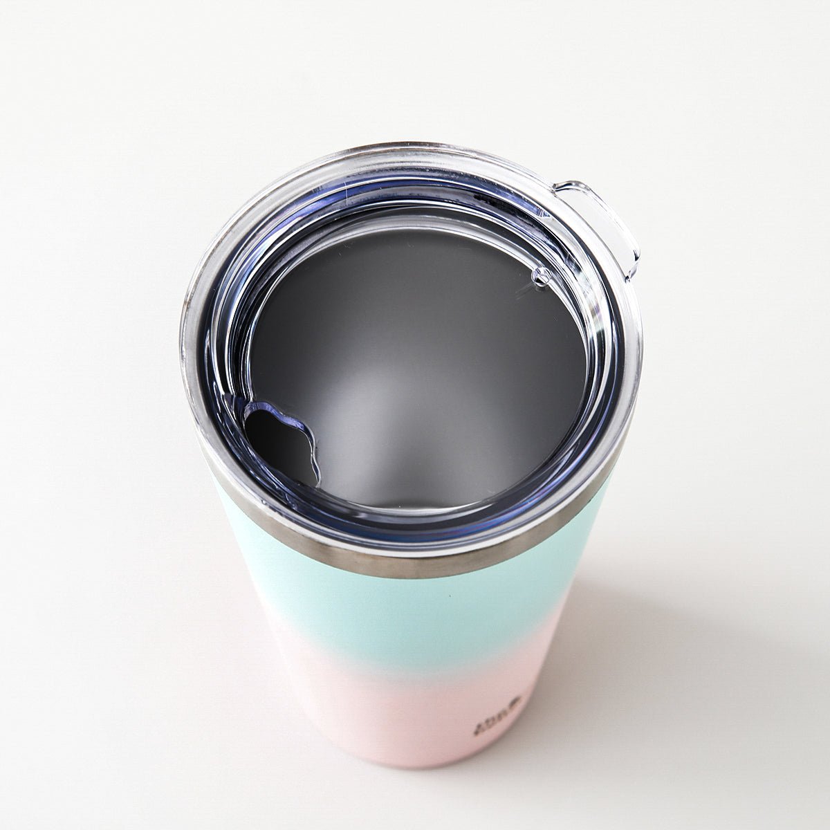 Insulated Double Wall Stainless Steel Tumbler with Straw - Blue Pink 450ml - Rage Coffee